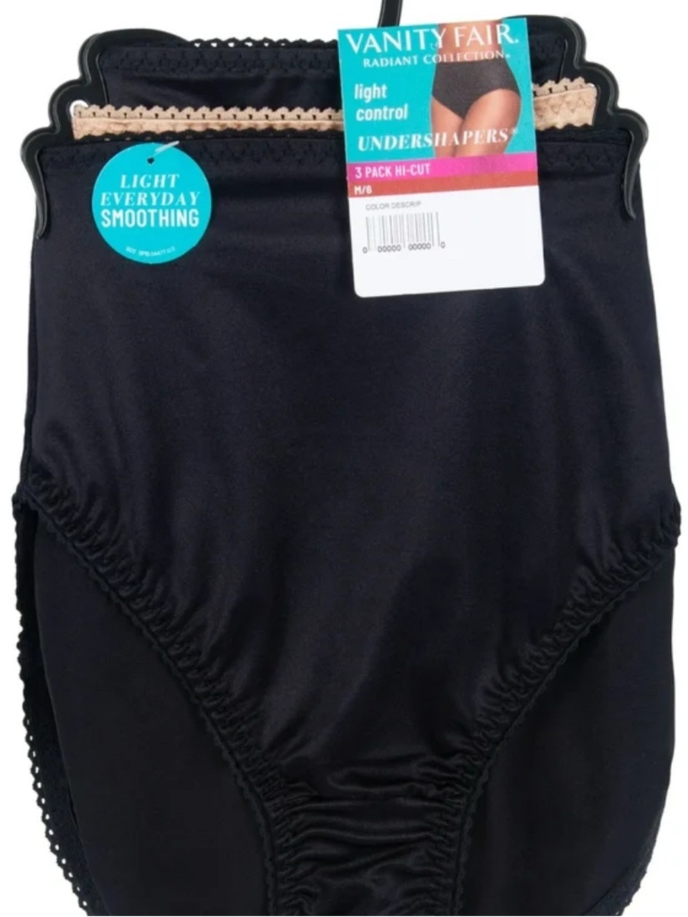 New 5XL Vanity Fair 3 Pack High-Waist Briefs Black & Nude